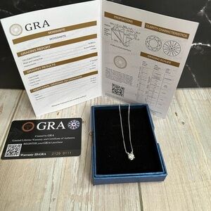 NWT 0.5CT Round Brilliant Moissanite necklace 5.0 MM